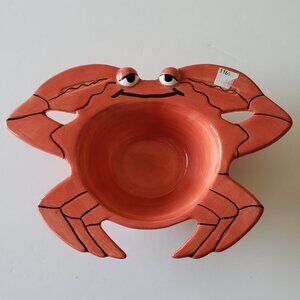 NWT - Red Ceramic Crab/ Lobster Bowl